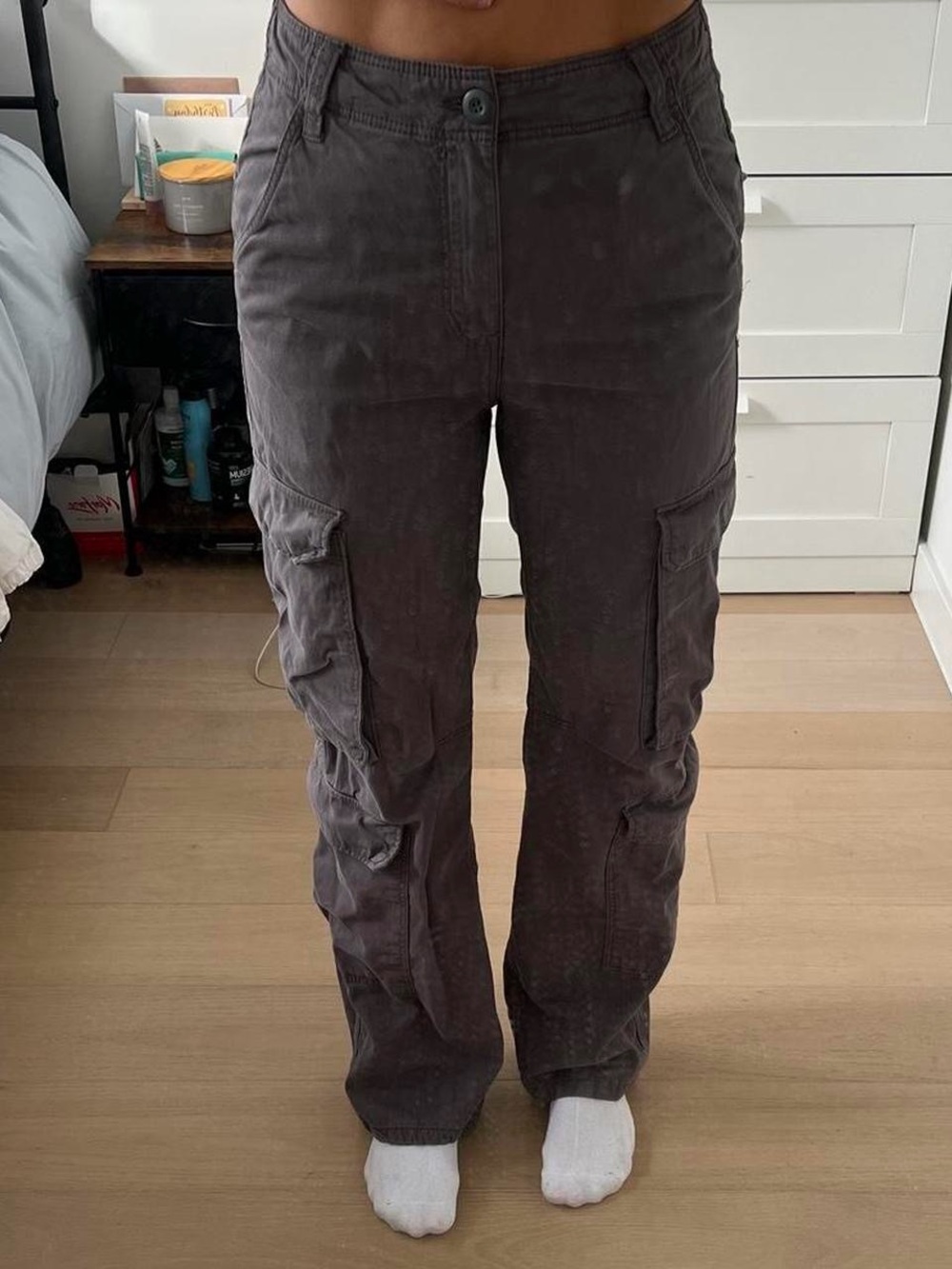 Bershka Women’s Cargo Pants in Dark Gray